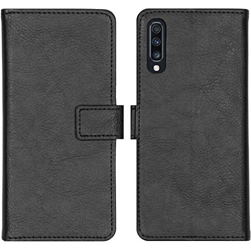 iMoshion Bookcase Hülle kompatibel mit Samsung Galaxy A70– Luxuriöse Handyhülle – Handytasche in Schwarz [Mit Ständer, Platz für 3 Karten, Magnetverschluss] von iMoshion