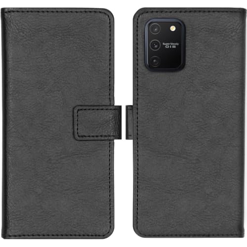 iMoshion Bookcase Hülle kompatibel mit Samsung Galaxy S10 Lite– Luxuriöse Handyhülle – Handytasche in Schwarz [Mit Ständer, Platz für 3 Karten, Magnetverschluss] von iMoshion