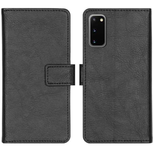 iMoshion Bookcase Hülle kompatibel mit Samsung Galaxy S20– Luxuriöse Handyhülle – Handytasche in Schwarz [Mit Ständer, Platz für 3 Karten, Magnetverschluss] von iMoshion