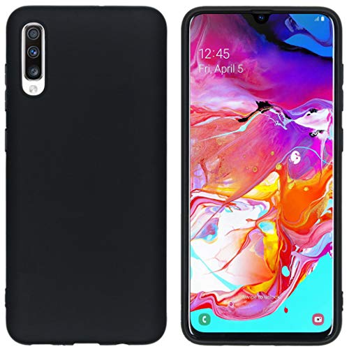 iMoshion Softcase,Backcover Hülle kompatibel mit Samsung Galaxy A70 – Color Back Cover – Silikon Handyhülle Soft Case in Schwarz [Matt, Ultradünn, Anti-Rutsch] von iMoshion