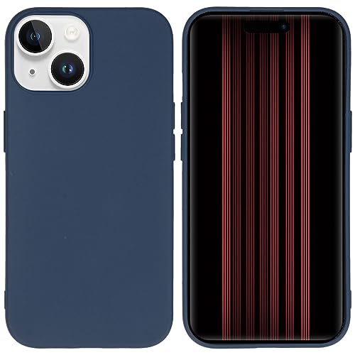 iMoshion Softcase,Backcover Hülle kompatibel mit iPhone 15 – Color Back Cover – Silikon Handyhülle Soft Case in Dunkelblau [Matt, Ultradünn, Anti-Rutsch] von iMoshion