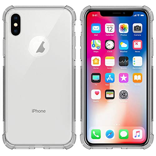 iMoshion Softcase,Backcover Hülle kompatibel mit iPhone XS, iPhone X – Shockproof Case Handyhülle – Silikon Schutzhülle in Transparent [Verstärkte Ecken, Stoßfest, Dünn] von iMoshion