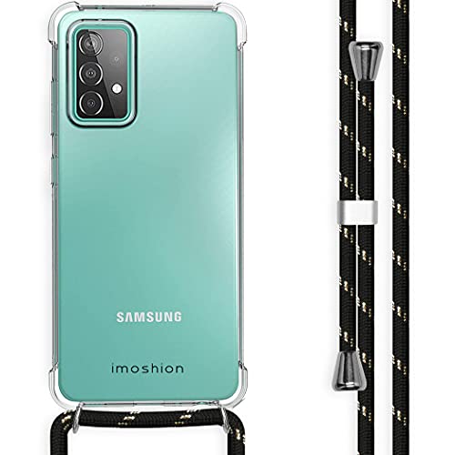 iMoshion kompatibel mit Samsung Galaxy A52(4G/5G)/A52s Handykette – Hülle mit Band zum Umhängen – Transparent Case Handyhülle mit Kette in Gold – Kanten- und Eckenschutz aus Silikon von iMoshion