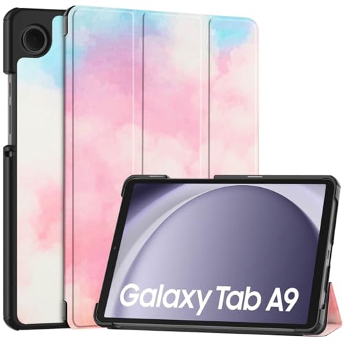 iMoshion kompatibel mit Samsung Galaxy Tab A9 Hülle – Trifold Tablet Case – Schutzhülle mit Motiv Kunstleder [Mit Ständer, Mikrofaser-Futter, Magnetverschluss] von iMoshion