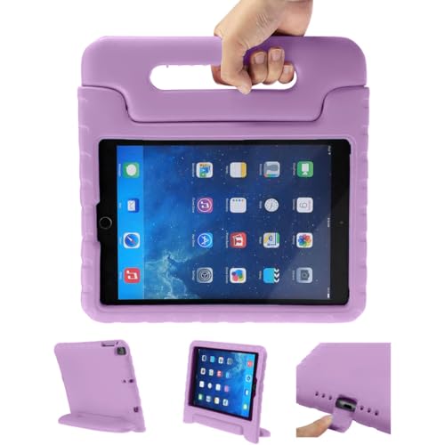 iMoshion kompatibel mit iPad (2017), iPad (2018) Hülle – Tablethülle für Kinder – Tablet Kids Case in Lila mit Handgriff und Ständer [Robust, Griffig, Stoßfest] von iMoshion