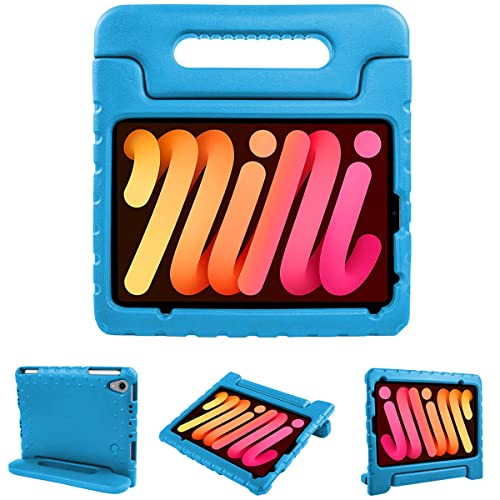 iMoshion kompatibel mit iPad Mini 6 (2021) Hülle – Tablethülle für Kinder – Tablet Kids Case in Blau mit Handgriff und Ständer [Robust, Griffig, Stoßfest] von iMoshion