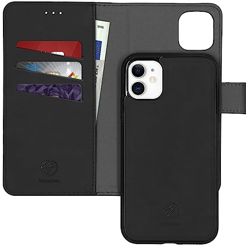 iMoshion kompatibel mit iPhone 11 Hülle – 2-in-1 Luxus Klapphülle – Handyhülle mit herausnehmbarem Back Cover in Schwarz [Platz für 3 Karten, Magnetverschluss] von iMoshion