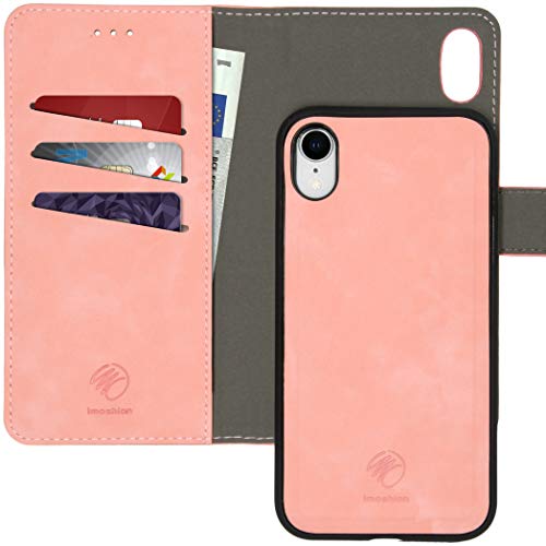 iMoshion kompatibel mit iPhone Xr Hülle – 2-in-1 Luxus Klapphülle – Handyhülle mit herausnehmbarem Back Cover in Rosa [Platz für 3 Karten, Magnetverschluss] von iMoshion