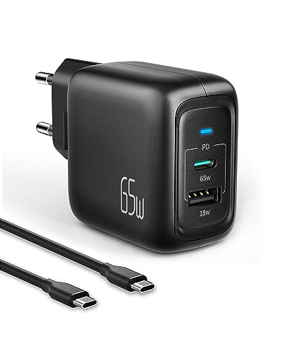 imuto 𝟔𝟓𝐖 USB C Ladegerät 2-Port Schnellladegerät, GaN Laptop-Ladegerät PD3.0 & QC3.0, USB C Netzteil Kompatibel mit Laptop, iPhone 8-15, iPad, MacBook, Samsung, Huawei usw von iMuto