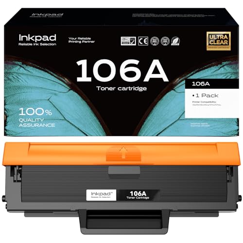 106A Toner W1106A Toner Kompatibel, 1.000 Seiten Ersatz für HP Laser 107a 107r 107w MFP 135a 135r 135w 137fnw, mit Chip von iNKPAD