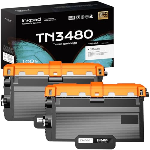 TN3480 HL-L5100DN Toner Kompatibel für Brother TN-3480 TN 3480 HL-L5100DN MFC-L5750DW Toner MFC-L5700DN HL-L5200DW DCP-L5500DN HL-L6400DW HL-L5000D HL L5100DN TN-3430 TN3430 Schwarz, 2-Pack von iNKPAD