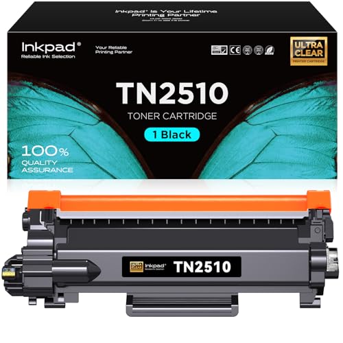 iNKPAD TN-2510 Toner Kompatibel für Brother TN2510 für HL-L2400DW HL-L2445DW DCP-L2660DW DCP-L2620DW MFC-L2800DW MFC-L2860DW Drucker(1 Schwarz) von iNKPAD