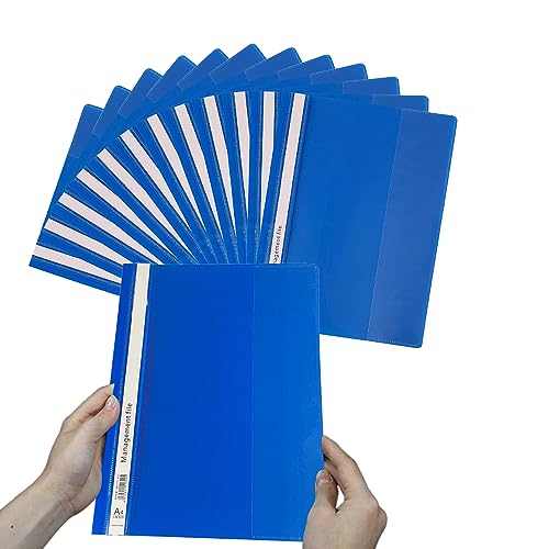 12 Stück A4 Schnellhefter Pappe Prospekthüllen A4 Pappschnellhefter A4 aus Kunststoff mit Transparentem Vorderdeckel Dokumentenmappe Sammelmappen für Dokumente Organisieren von iNelihoo