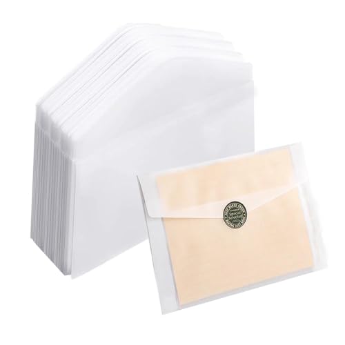 20 Stück Transparente Briefumschläge für Infoschreiben Gutscheine Einladungen selbstklebende Briefkuverts blanko weißer Umschlag für Hochzeit Grußpartys Karten Postkarten 17.8x12.5cm von iNelihoo