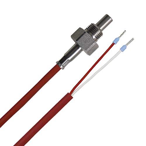 iOVEO 012EF02202 - PT1000 - Einschraubfühler G1/8“ Zoll Edelstahl mit Silikon-Leitung, 2 Meter von iOVEO