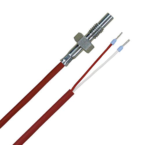 iOVEO 015EF02205 - PT1000 - M6 Einschraubfühler/Temperaturfühler PT1000, M6 Gewinde mit 5 Meter Silikon-Anschlussleitung von iOVEO