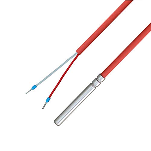 iOVEO 036HS01201 - PT100 - Temperaturfühler/Kabelfühler/Solarfühler/Temperatursensor mit Silikon-Leitung bis 200°C, 1 Meter von iOVEO