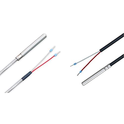 iOVEO 039HG02203 - Rauchgasfühler/Temperaturfühler/Kollektorfühler bis 400°C mit GLS-Anschlussleitung und PT1000 Sensor & 035HP02203 - PT1000 Temperaturfühler mit PVC-Leitung bis 105°C, 3 M von iOVEO