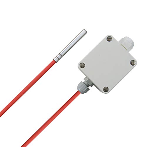 iOVEO 213HS02202 - Temperatur-Messumformer im Gehäuse mit Silikon-Anschlussleitung inkl. Sensor PT1000, Ausgang Aktiv, Messbereich einstellbar, Temperaturfühler, 2 Meter von iOVEO