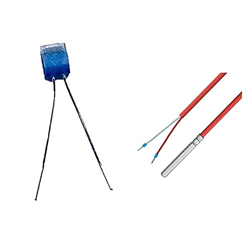 iOVEO 401PT01000 - PT1000 Temperatursensor, 5 Stück/Platin Chip, DIN EN 60751, bis 550°C & 036HS02201 - PT1000 Kabelfühler/Temperaturfühler/Solarfühler/Temperatursensor mit Silikon-Leitung bis 200°C von iOVEO