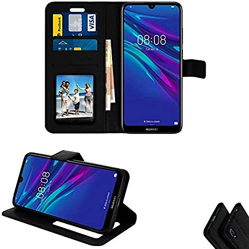 iPOMCASE Coque Portefeuille Pour Huawei Y6 2019, Noir von iPOMCASE