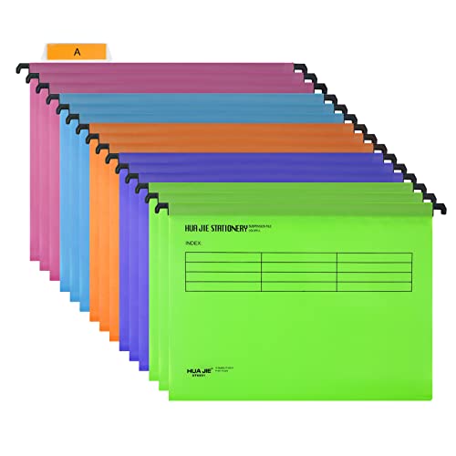 Hängemappen, A4, Aktenschrank, Hängemappen, Kanzleips, Hängeklammern, Dokumentenmappen mit Etikett und für Büro, Zuhause, Schule, 15 Stück (Gemischte Farbe) von iPalamila