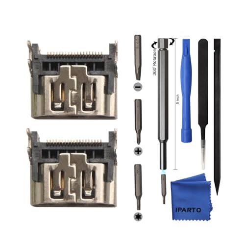 iParto 2 Stück Ersatz HDMI Port für Sony Playstation 5 PS5 Display Buchse Interface Jack Connector Repair Kit von iParto