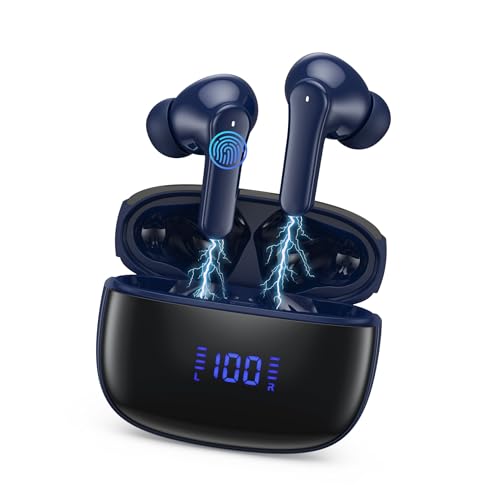 Bluetooth Kopfhörer, Kopfhörer Kabellos Bluetooth 5.3 In Ear Kopfhörer mit 4 ENC Noise Cancelling Mic, Kabellose Kopfhörer Tiefer Bass Wireless Earbuds 50Std, IP7 Wasserdicht Ohrhörer LED Anzeige-Blau Bluetooth Kopfhörer, Kopfhörer Kabellos Bluetooth 5.3 In Ear Kopfhörer mit 4 ENC Noise Cancelling Mic, Kabellose Kopfhörer Tiefer Bass Wireless Earbuds 50Std, IP7 Wasserdicht Ohrhörer LED Anzeige-Blau von iPosible