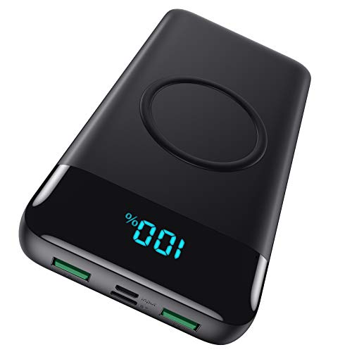 Wireless Powerbank Schnellladen 26800mAh, Power Bank 25W PD3.0+QC4.0, 15W Wireless Charger Powerbank 4 Outputs USB C Externer Akku mit LCD Display Kompatibel mit iPhone Huawei Samsung-Schwarz mattiert Wireless Powerbank Schnellladen 26800mAh, Power Bank 25W PD3.0+QC4.0, 15W Wireless Charger Powerbank 4 Outputs USB C Externer Akku mit LCD Display Kompatibel mit iPhone Huawei Samsung-Schwarz mattiert von iPosible