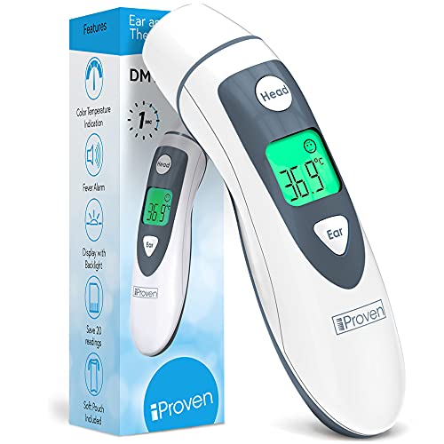 iProven Medizinisches digitales Fieberthermometer Stirn und Ohr - für Baby, Kleinkind und Kinder - Infrarot Technologie für bessere Genauigkeit - DMT-489 von iProvèn