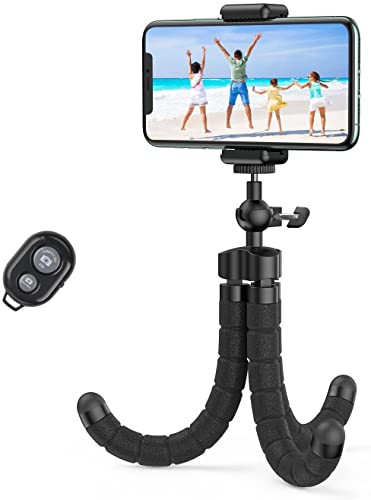 iRhodesy Stativ, Oktopus Handy Stativ mit Bluetooth Fernbedienung Dreibein für Kamera und Smartphone, RHS-010, Schwarz von iRhodesy