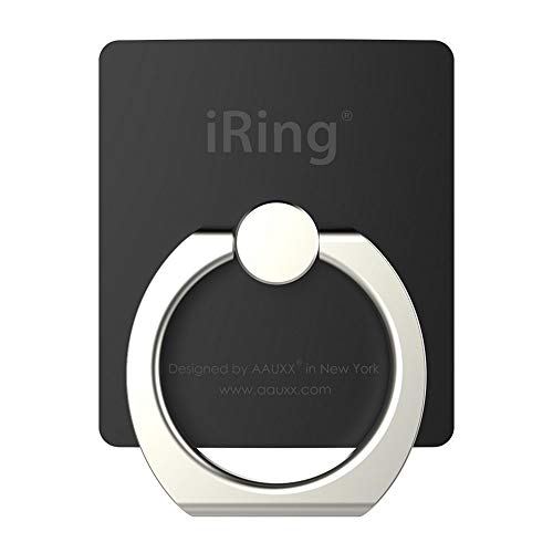 iRing Handyringhalterung Finger - Handyring Abnehmbar - 360-Grad-Drehung - 180-Grad-Neigungsfunktion - Matt Schwarz von iRing