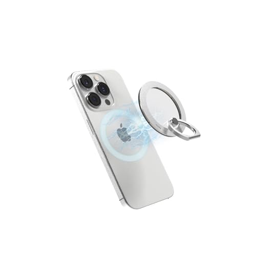 iRing Handyringhalterung Finger - Handyring Magsafe Kompatibel - 360-Grad-Drehung - 180-Grad-Neigungsfunktion - Keramik Weiß von iRing