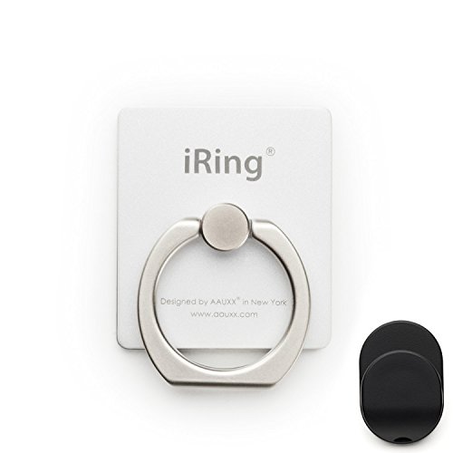 iRing Premium Pearl Weiß- das Original, Universal Smartphone Ständer, Haltegriff, Autohalterung, Handy Ring, Auto Kfz Halterung (Pearl White) von iRing