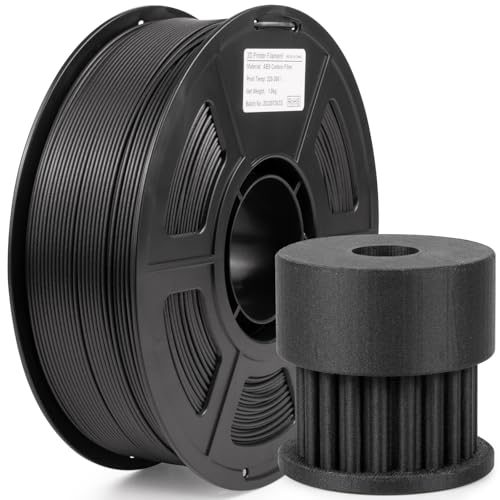iSANMATE ABS Carbon Fibre Filament 1.75 mm, 3D Drucker Carbon Fibre Filament 1.75 ABS, Gefüllt mit 20% Carbon Fibre, ABS Filament 1.75 mm, Matte Black 1 kg Spule von iSANMATE