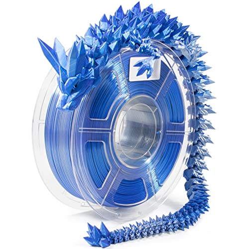 iSANMATE Dual Zweifarbig PLA Filament 1.75mm, Silk filament 1.75 PLA, 3D Drucker Filament 1kg Spule +/- 0,02 mm, Blau und Silber Seide Dual PLA Filament von iSANMATE