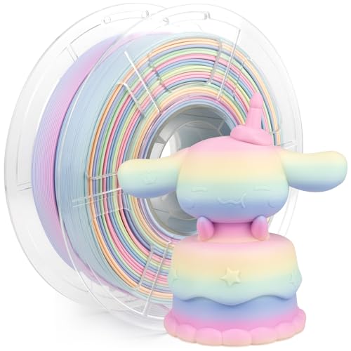 iSANMATE Matt Hohe Geschwindigkeit PLA+ Filament 1.75mm, 3D-Drucker Matt Macaron High Speed Regenbogen PLA Plus, 1kg / 2.2lb, Unterstützt Druckgeschwindigkeit 30-600mm/s von iSANMATE