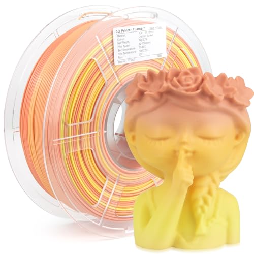 iSANMATE Matt PLA+ Filament 1.75mm, 3D Drucker Matt Rainbow PLA+ Filament 1kg Spule (2.2 LBS) Maßgenauigkeit +/- 0.02 mm, Kompatibel mit den meisten 3D-FDM-Druckern von iSANMATE