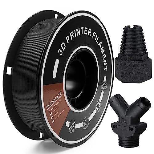 iSANMATE PLA Carbon Fiber Filament, Schwarz Carbon Filament 1.75 PLA, Kohlefaser 3D Drucker Filament Gefüllt mit 20% Kohlefaser, Matt Schwarz, 1kg Spule von iSANMATE