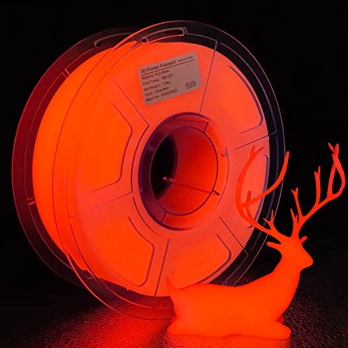 iSANMATE PLA Filament 1.75, Glow in the Dark Filament 1.75 PLA Rot Leuchten 3D Drucker Filament 1KG (2.2 LBS) Spule, Dimensional Accuracy +/- 0.02 mm von iSANMATE