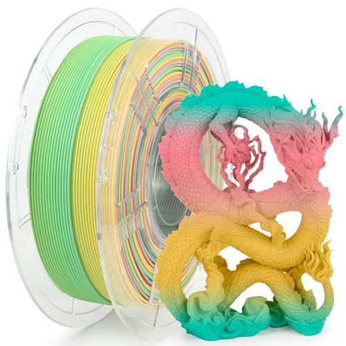 iSANMATE Rainbow Hohe Geschwindigkeit PLA+ Filament 1.75mm, High-Speed 3D Drucker Filament PLA+ für Schnelles Drucken Geeignet, Unterstützt Druckgeschwindigkeit 0-600mm/s, 1KG Spule von iSANMATE