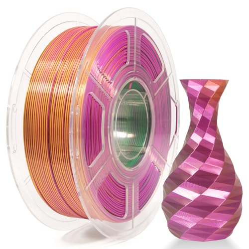 iSANMATE Silk Filament 1.75mm PLA, Seide Dreifach Farbe Regenbogen PLA, Filament für die Meisten FDM-Drucker, Silk Multicolor PLA Filament 1kg Spule (2.2 LBS) Dimensional Accuracy +/-0.02mm von iSANMATE