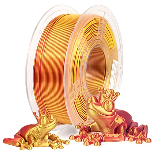 iSANMATE Silk PLA Filament 1.75mm, PLA Silk Gold Rot Filament 1.75 PLA, Dual Color Seide Filament für 3D Drucker FDM, 1KG Spule (2.2 LBS), Maßgenauigkeit +/- 0.03 mm von iSANMATE