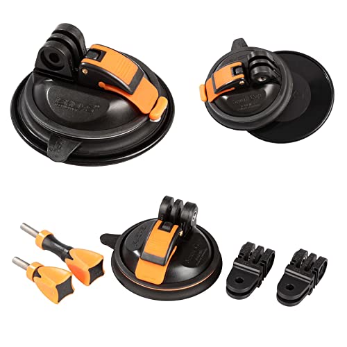 iSHOXS Small Cup Value Pack+ | Action Cam Saugnapf Halterung | Zubehör passend für GoPro Hero und kompatible Actionkameras | Suction Cup perfekt für Windschutzscheiben, Fenster und Glatte Oberflächen von iSHOXS