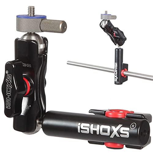 iSHOXS Strut Mount Prox, hochfester Aluminum Rohrhalter für dünne Streben bis 16 mm mit Doppel-Kugelgelenk 1/4" Adapter von iSHOXS
