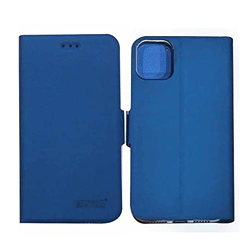 iSTYLE Hülle für iPhone 11, Echtleder Handyhülle, [Kartenfach] [Standfunktion] [Magnetverschluss] TPU Stoßfeste Schutzhülle Ledertasche Klapphülle Flip Case Kompatibel für iPhone 11, Blau von iSTYLE