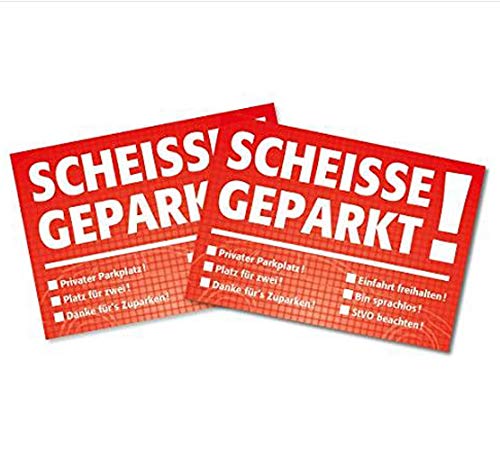 iSecur 2er Set Notizblöcke Scheiße geparkt! I Block à 50 Blatt I DIN A7 I Rot I für die Windschutzscheibe I mehrere Auswahlmöglichkeiten zum Ankreuzen Verkehrssünder Parksünder I dv_650 von iSecur