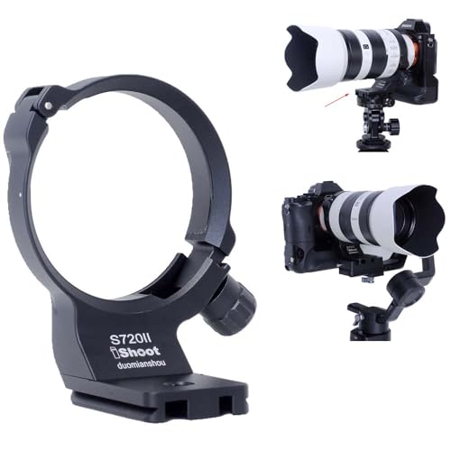 iShoot Stativ-Halterungsring, Objektivkragen, kompatibel mit Sony FE 70–200 mm F/4 Macro G OSS II, Objektivstütze, Halterung, untere Arca-Swiss-Passform, Schnellwechselplatte für Arca-Klemmkopf und iShoot Stativ-Halterungsring, Objektivkragen, kompatibel mit Sony FE 70–200 mm F/4 Macro G OSS II, Objektivstütze, Halterung, untere Arca-Swiss-Passform, Schnellwechselplatte für Arca-Klemmkopf und von iShoot