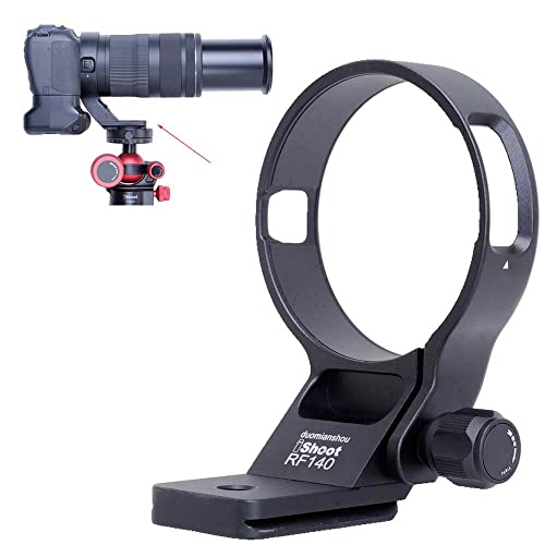 iShoot Stativhalterung, Ringlinsenhalsband, kompatibel mit Canon RF 100–400 mm f/5.6–8 is USM, Objektivhalterung, Unterseite ist Arca-Swiss Fit Schnellwechselplatte Schwalbenschwanznut von iShoot