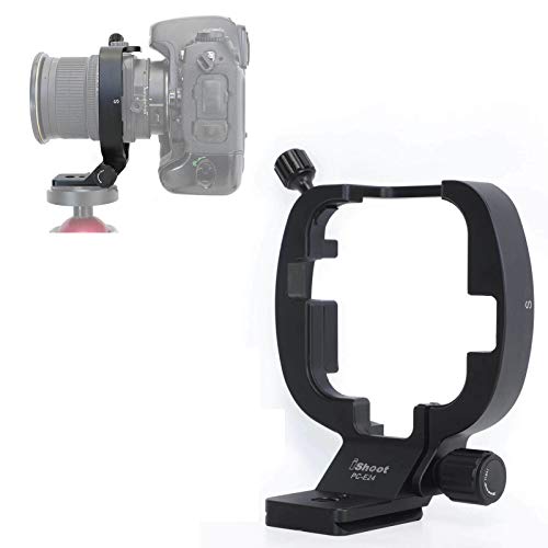 iShoot Stativschelle Stativring Objektiv Montage Stativ Halterungsring Kompatibel mit Nikon PC-E NIKKOR 45mm f/2.8D ED Micro, 24mm f/3.5D ED Tilt-Shift-Objektiv, unten ist Arca-Swiss Fit Kameraplatte von iShoot